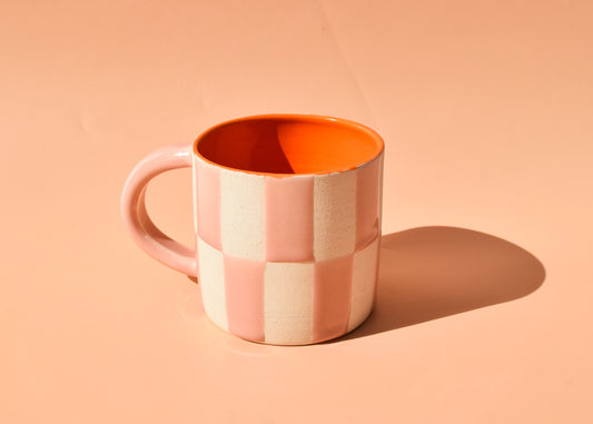 Pink Checker Mug