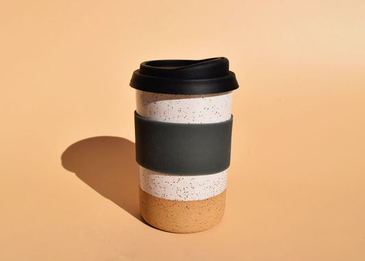 White Speckled Travel Cup