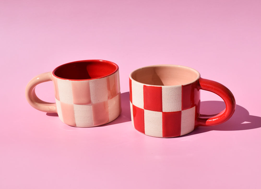 Checker Love Mug Set