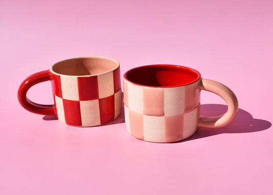 Checker Love Mug Set