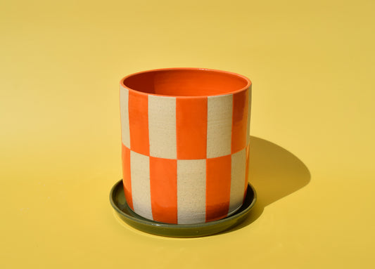 Orange Checker Planter