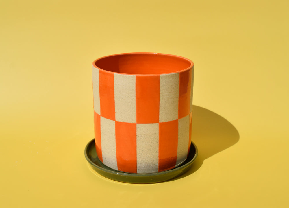 Orange Checker Planter